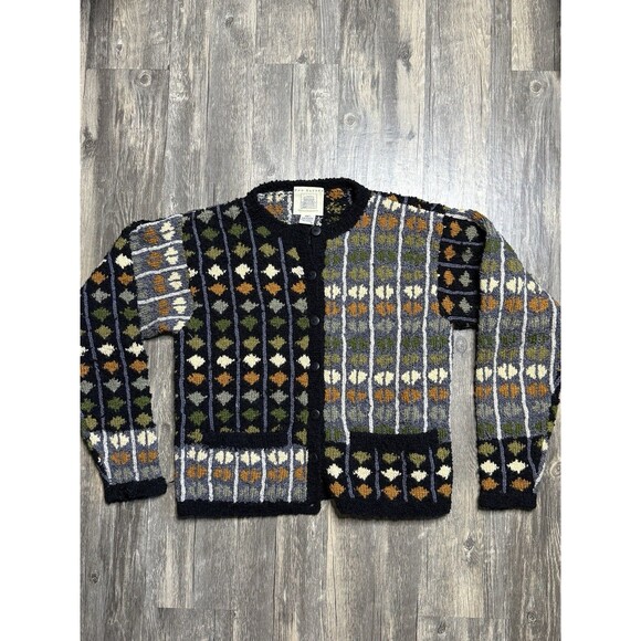 Sweaters - Vtg Nan Hadden Wool Black Cardigan Size S Teacher Grandma Cottage